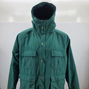 Vintage Woolrich Jacket Mens Green Parka Rain Coat Chore Hooded Large